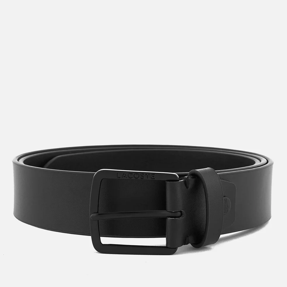 Lacoste Men's Classic Logo Embossed Buckle Belt - 110cm - Black Image 1