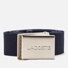 Lacoste Men's Textile Signature Croc Logo Belt - Navy Blue - Image 1