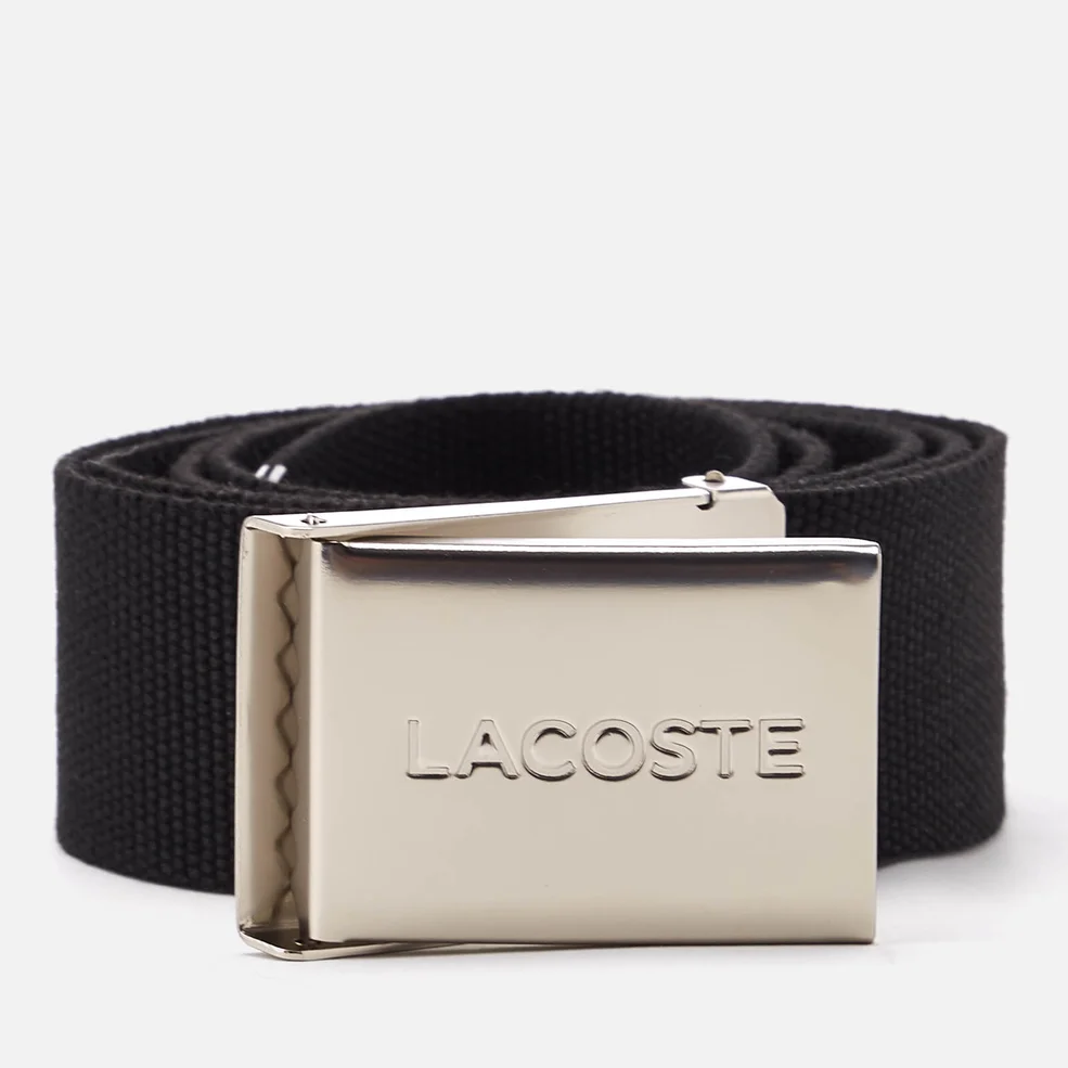 Lacoste Men's Textile Signature Croc Logo Belt - Noir Image 1