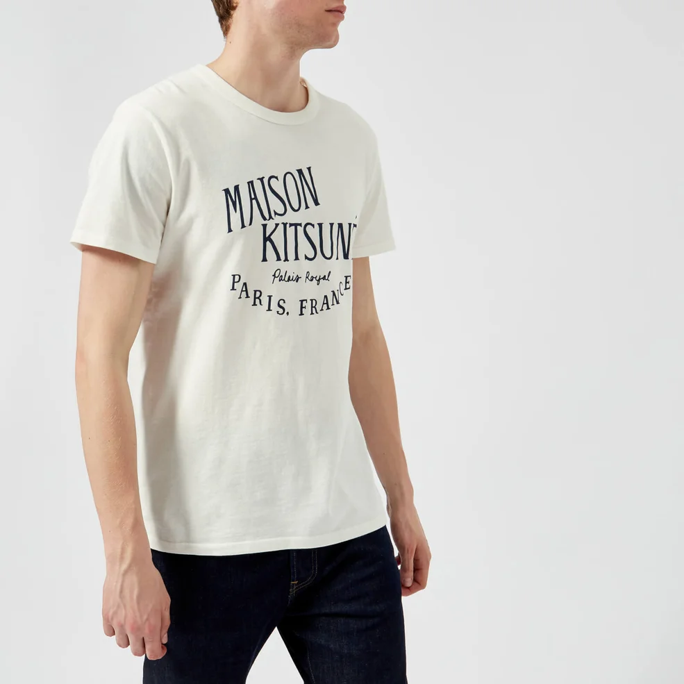 Maison Kitsuné Men's Palais Royal Crew Neck T-Shirt - Latte Image 1