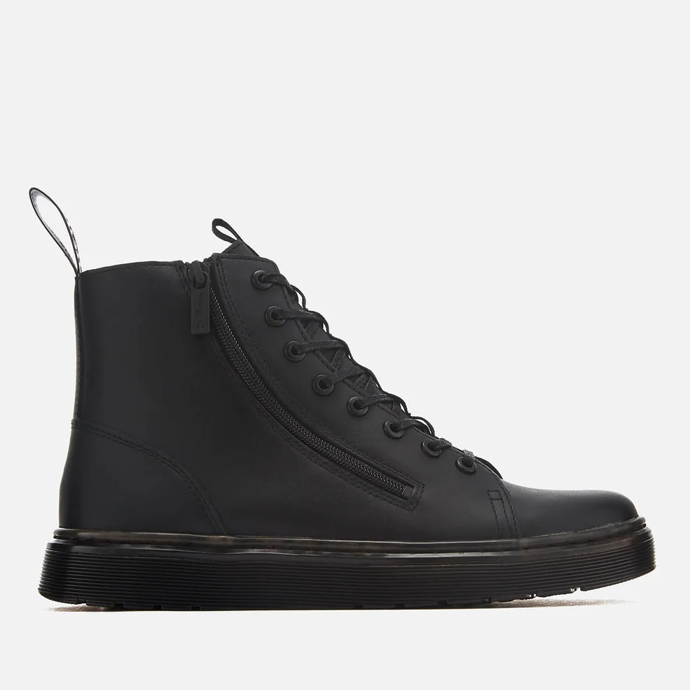 Dr. Martens Men's Talib Zip Softy T Leather 8-Eye Boots - Black Image 1