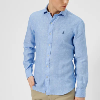 Polo Ralph Lauren Men's Long Sleeve Linen Shirt - Blue