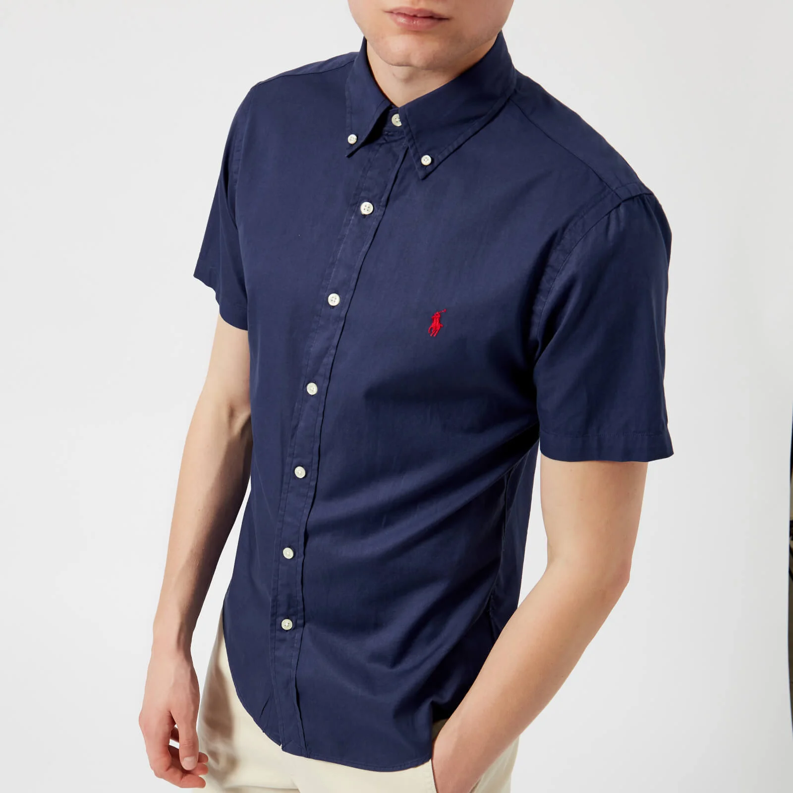 Polo Ralph Lauren Men's Short Sleeve Chino Shirt - New Classic Navy Image 1