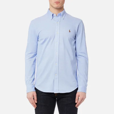 Polo Ralph Lauren Men's Long Sleeve Oxford Pique Shirt - Harbor Island Blue/White