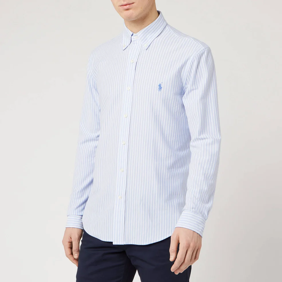 Polo Ralph Lauren Men's Oxford Shirt - Dress Shirt Blue/White Image 1