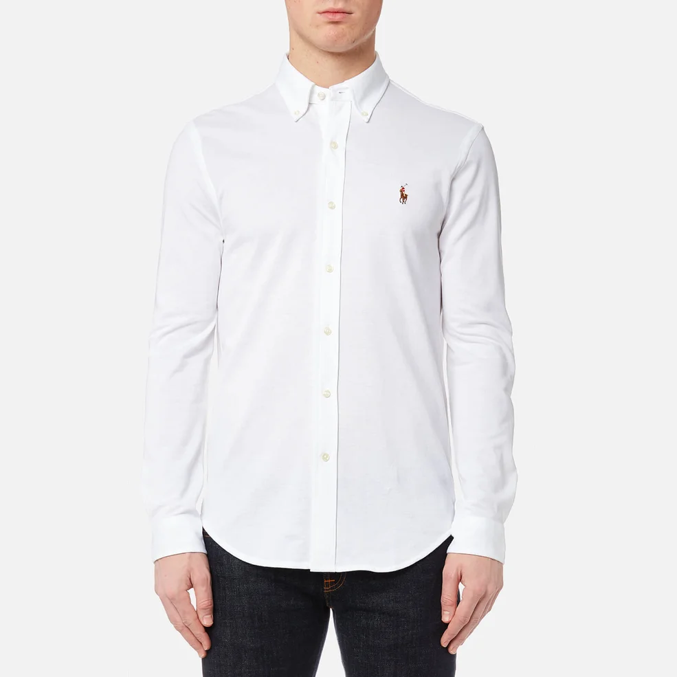 Polo Ralph Lauren Men's Long Sleeve Oxford Pique Shirt - White Image 1