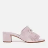 Tod's Women's Suede Double T Fringe Mules - Light Pink - Image 1