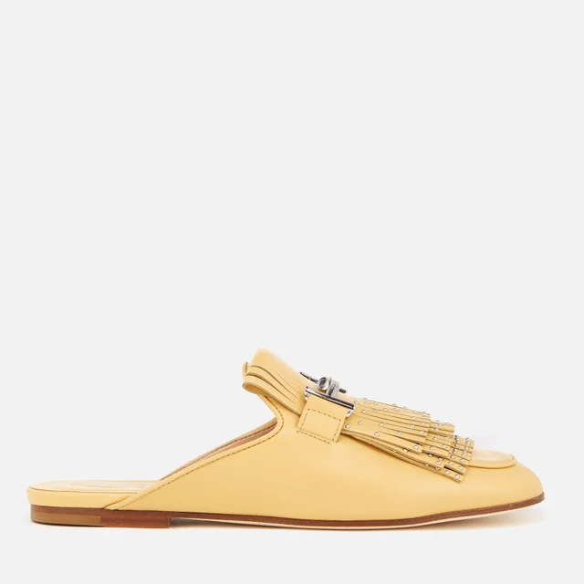 Tod's Women's Leather Double T Deinge Slip On Loafers - Yellow