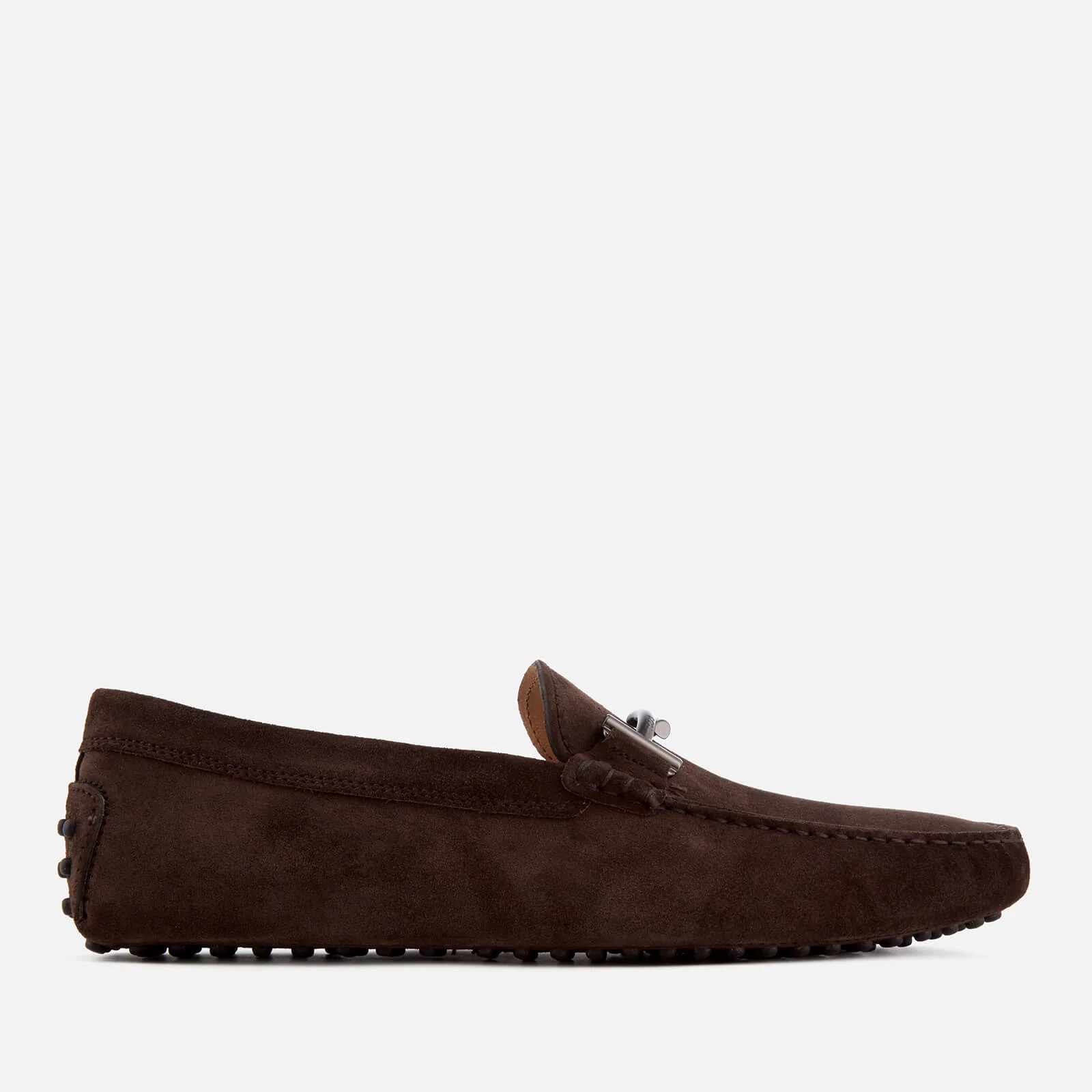 Tod's Men's Suede Gommino Double T Driving Shoes - Dark Brown Image 1