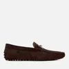 Tod's Men's Suede Gommino Double T Driving Shoes - Dark Brown - Image 1