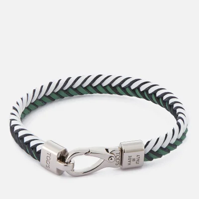 Tod's Men's Leather Pleated Bracelet - Green