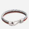 Tod's Men's Leather Pleated Bracelet - Orange - Image 1