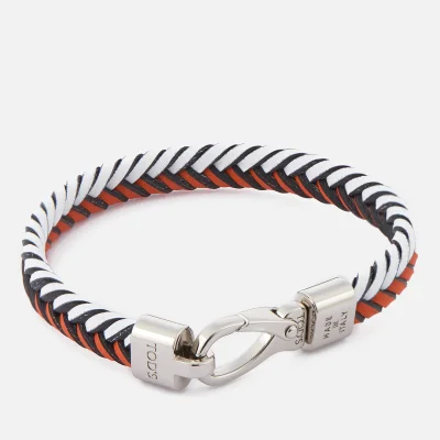Tod's Men's Leather Pleated Bracelet - Orange