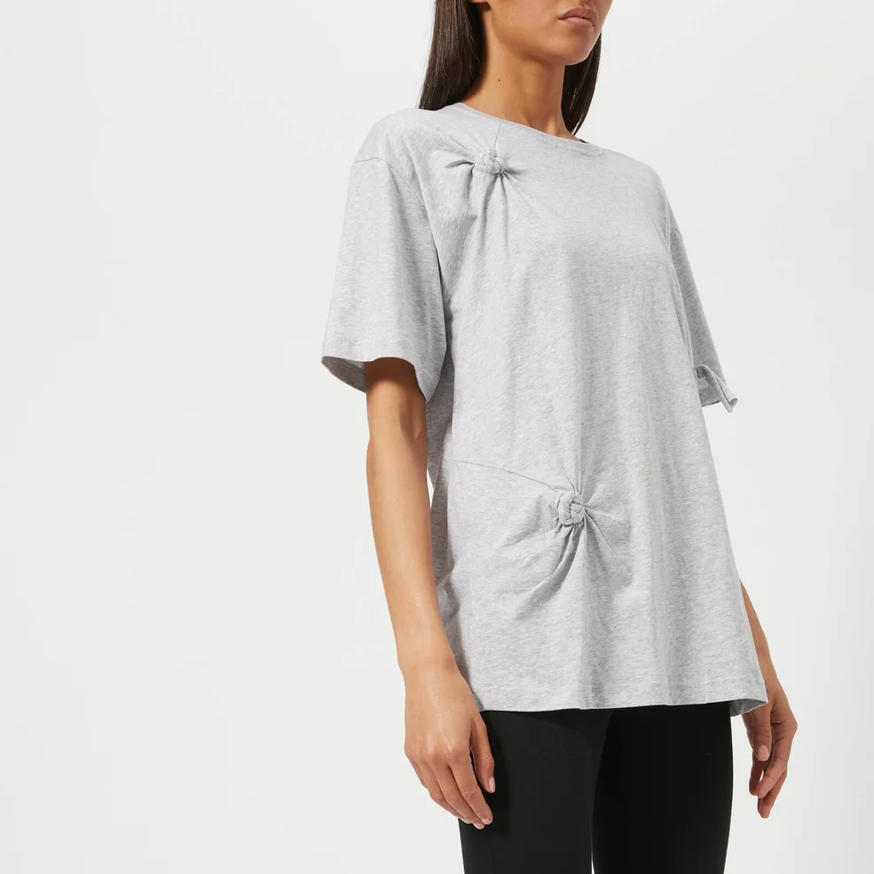 Helmut Lang Women's Knot Detail Oversized T-Shirt - Grey Melange Image 1