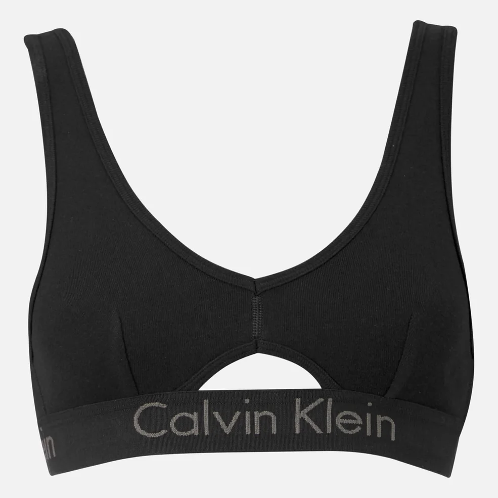 Calvin Klein Women's Logo Band Unlined Bralette - Black Image 1