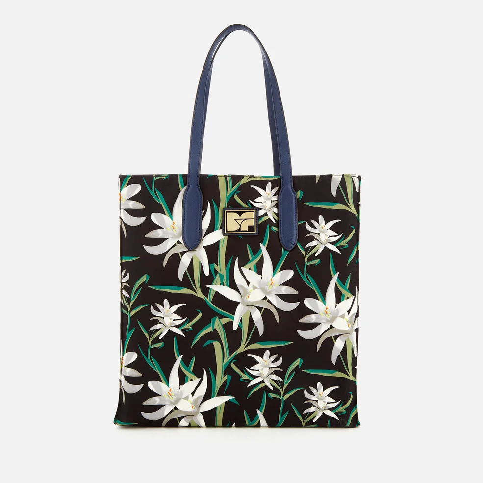 Diane von Furstenberg Women's Floral Nylon Tote Bag - Harlow Black Image 1