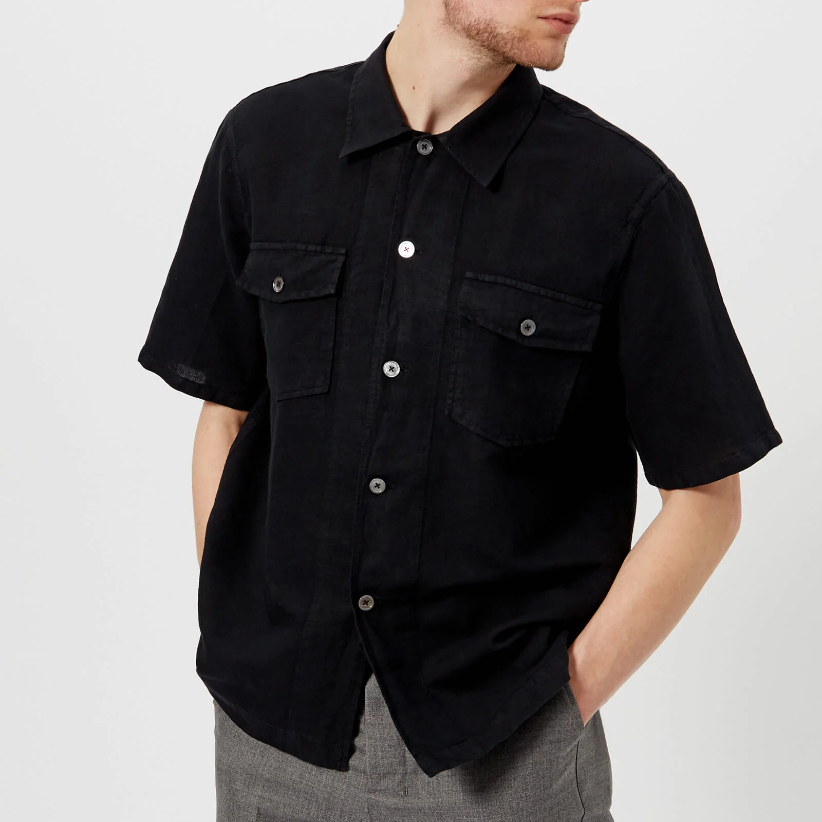 Our Legacy Men's Chamois Short Sleeve Shirt - Black Image 1