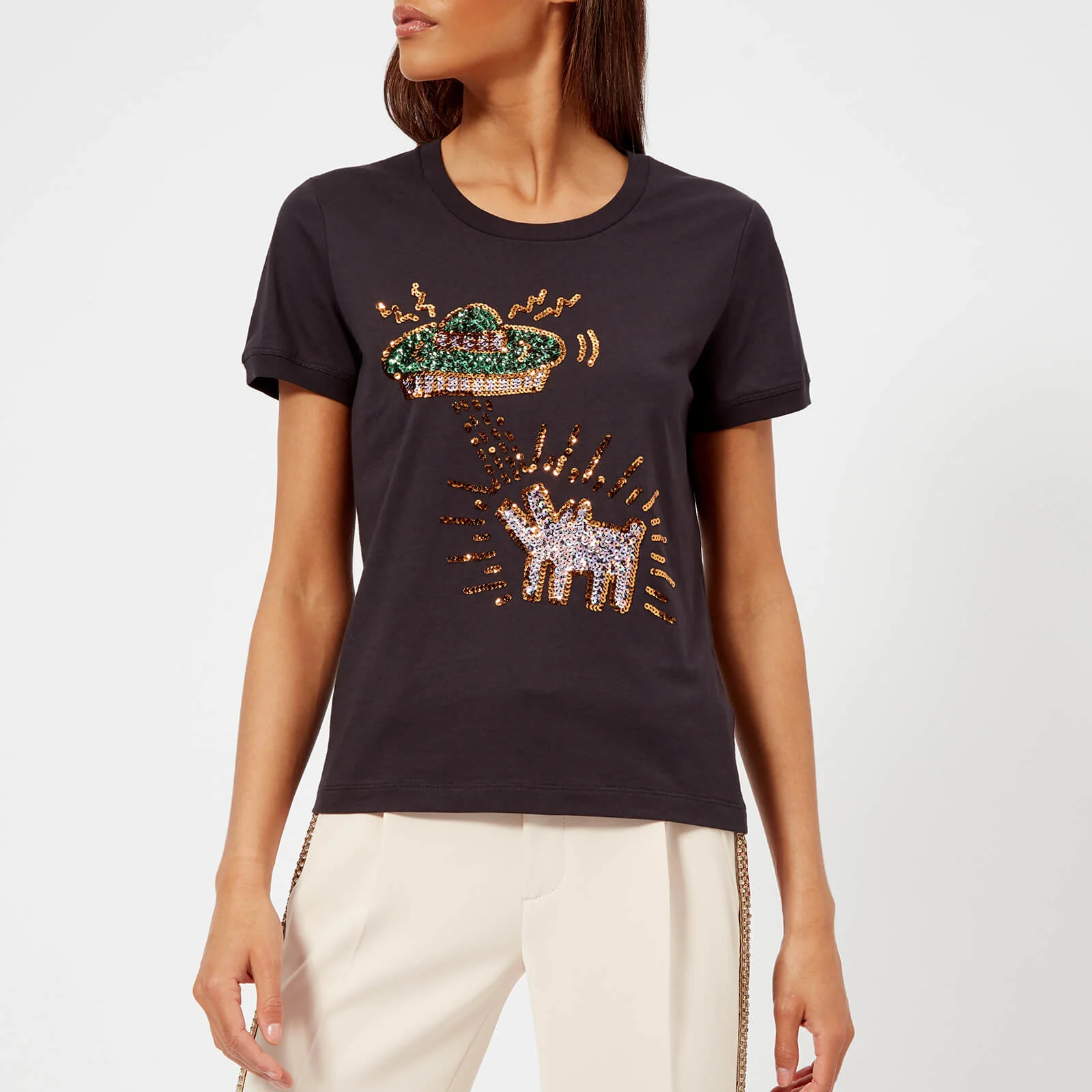 Coach 1941 Women's Coach X Keith Haring Embellished T-Shirt - Dark Shadow Image 1