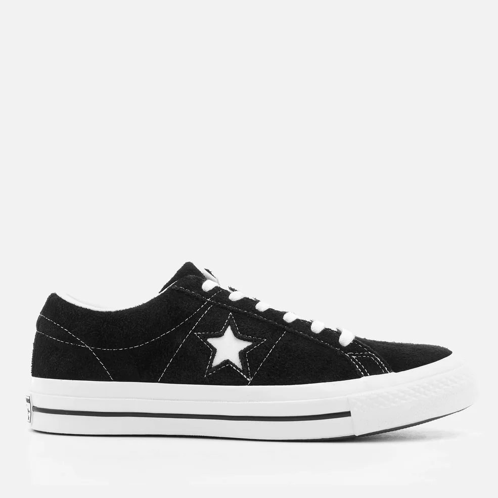Converse One Star Ox Trainers - Black/White/White Image 1