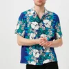 Dsquared2 Men's Ibisco Printed Viscose Short Sleeve Shirt - Blue/White Flower - Image 1