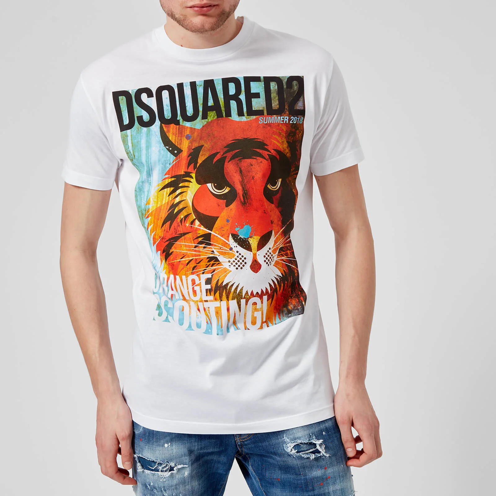 Dsquared2 Men's Lion Print T-Shirt - White Image 1