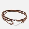 Miansai Men's Leather Silver Hook Bracelet - Cafecito - Image 1