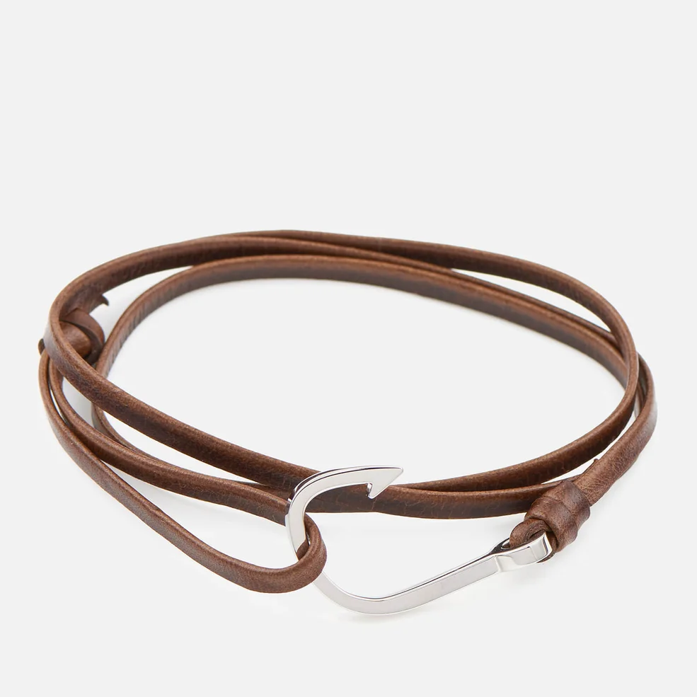 Miansai Men's Leather Silver Hook Bracelet - Cafecito Image 1