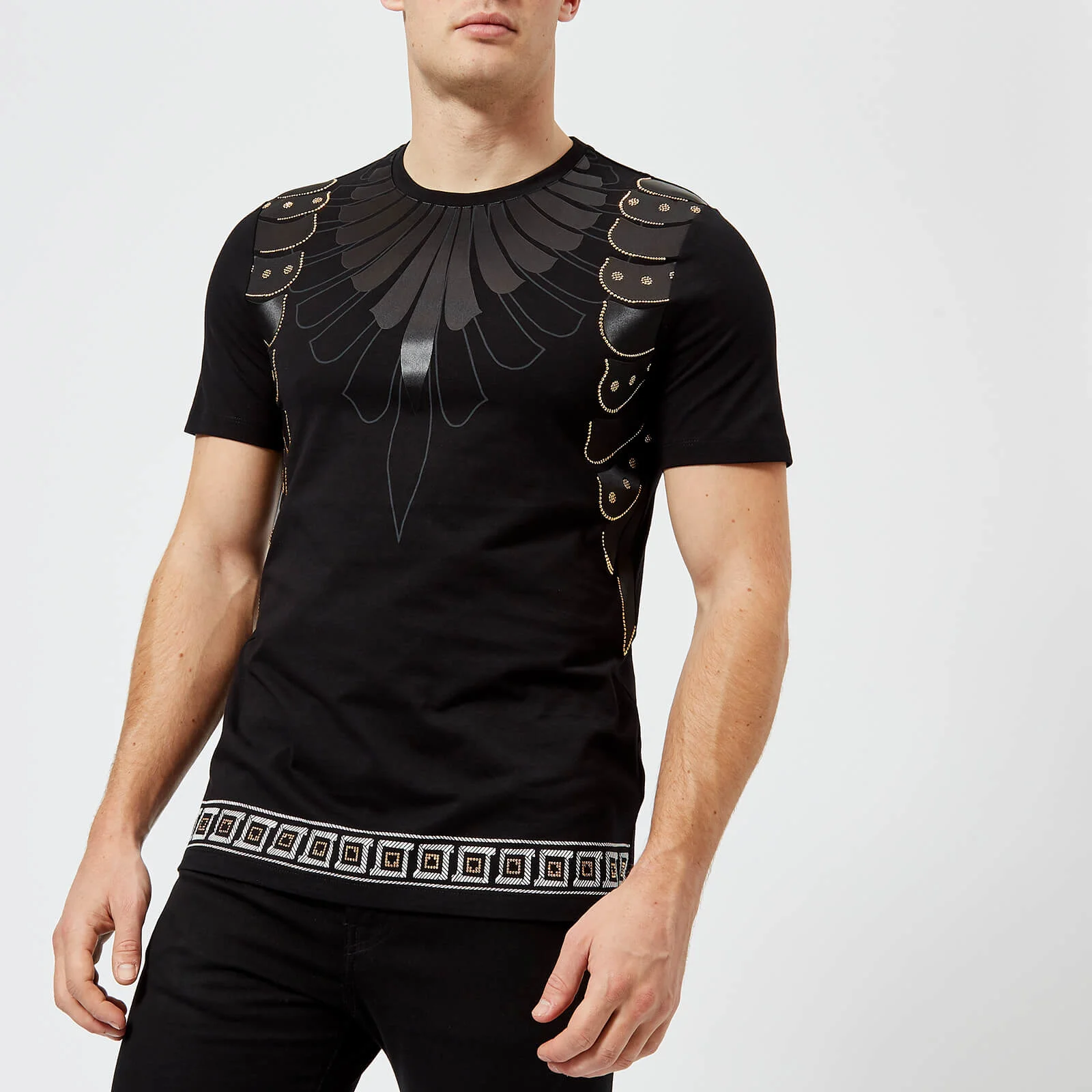 Versace Collection Men's Embellished Crew Neck T-Shirt - Nero Image 1