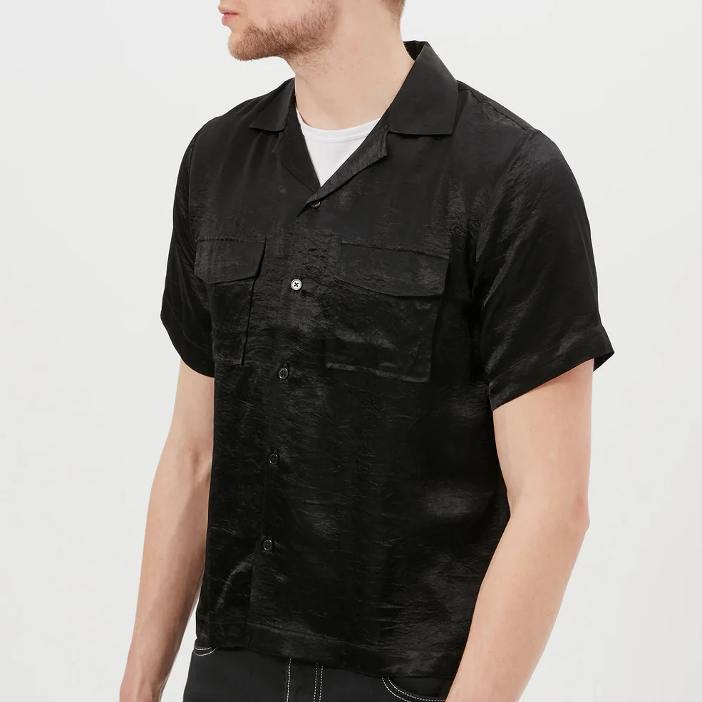 Matthew Miller Men's Hunterfield Short Sleeve Shirt - Caviar/Black Image 1
