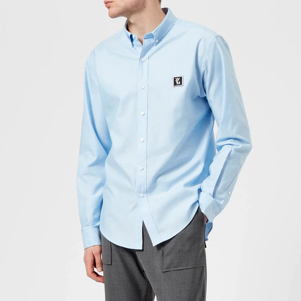 Wooyoungmi Men's Button Down Oxford Shirt - Light Blue Image 1