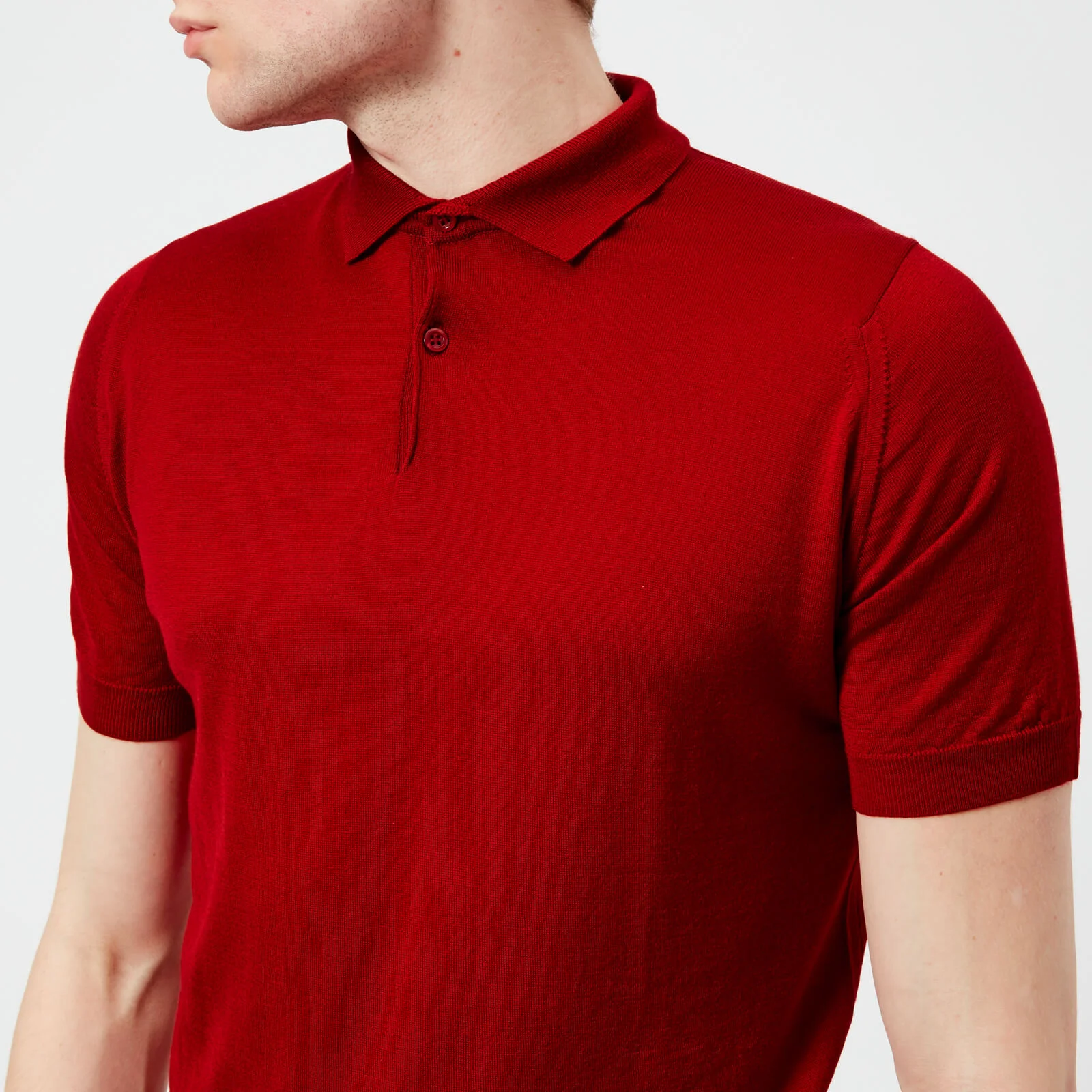 John Smedley Men's Payton 30 Gauge Merino Short Sleeve Polo Shirt - Dandy Red Image 1