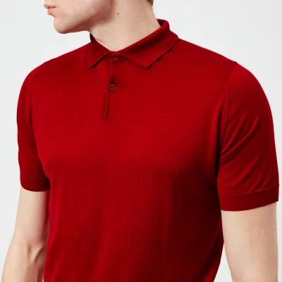 John Smedley Men's Payton 30 Gauge Merino Short Sleeve Polo Shirt - Dandy Red
