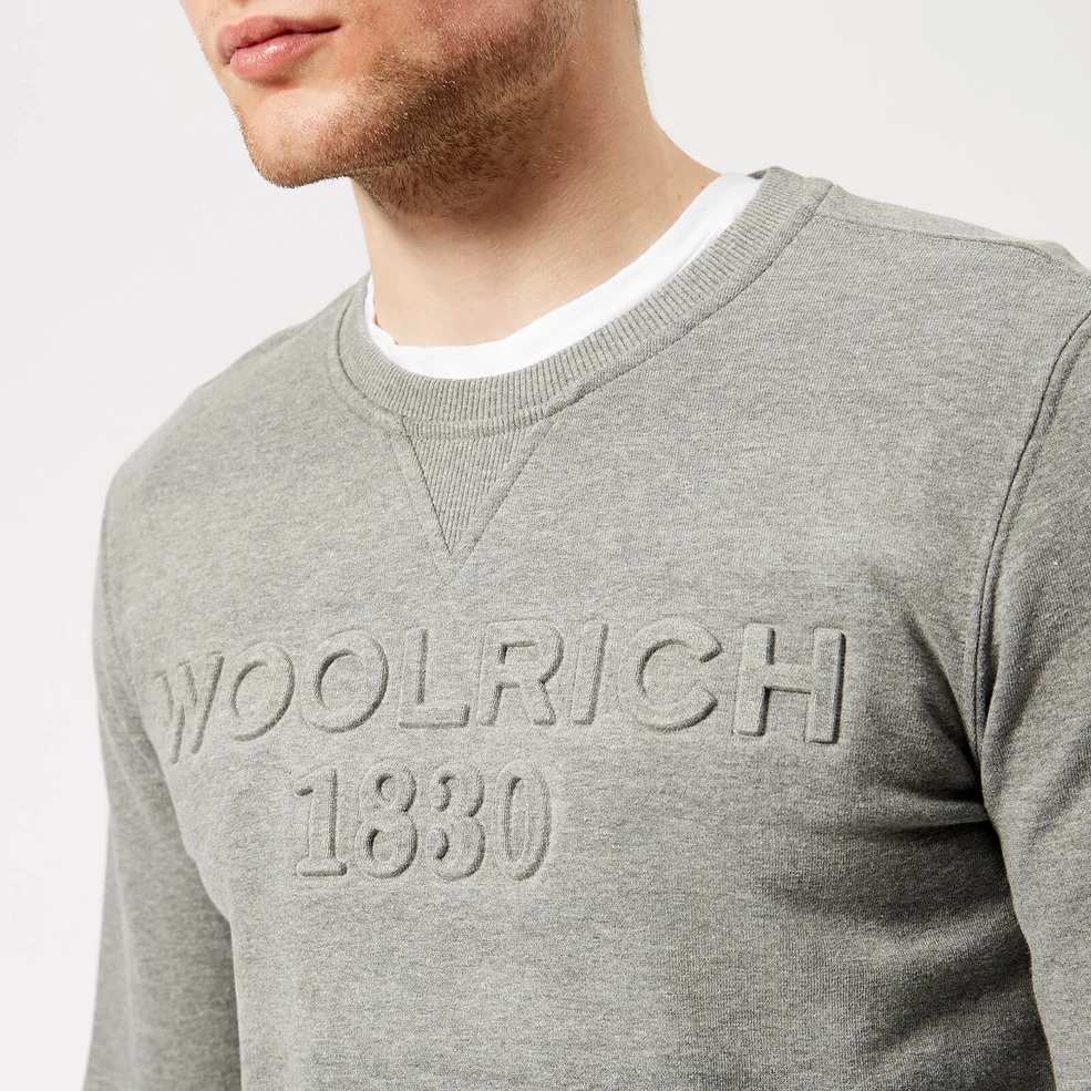 Woolrich Men's Logo Crew Sweatshirt - Medium Grey Image 1