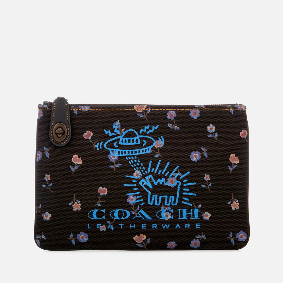Coach Women's X Keith Haring Turnlock 26 Pouch - Black Image 1