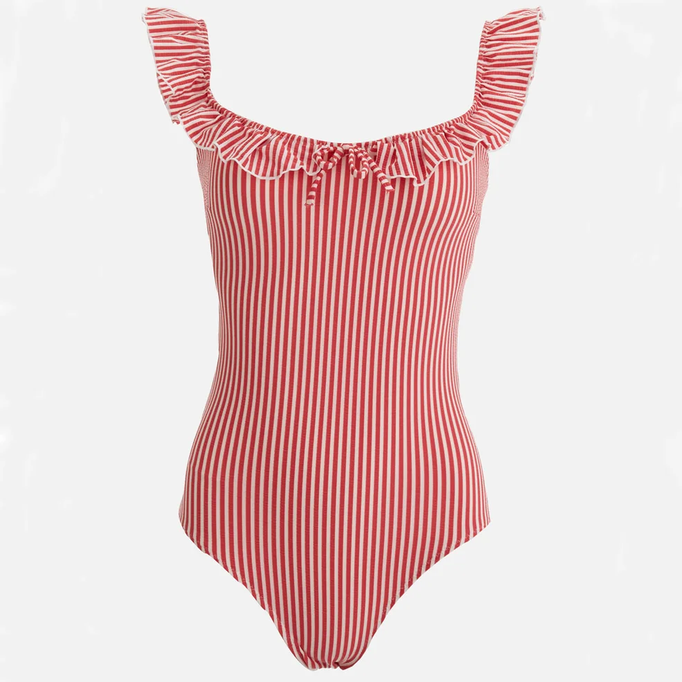 Solid & Striped Women's The Amelia Swimsuit - Red Seersucker Image 1