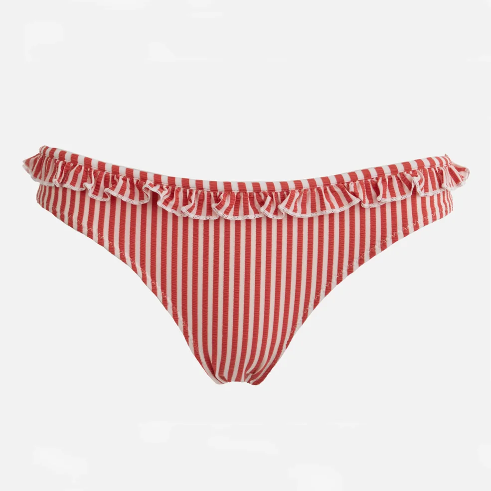 Solid & Striped Women's The Milly Bottom - Red Seersucker Image 1