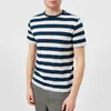 Officine Générale Men's Overdye Stripe T-Shirt - Aegean Blue - Image 1
