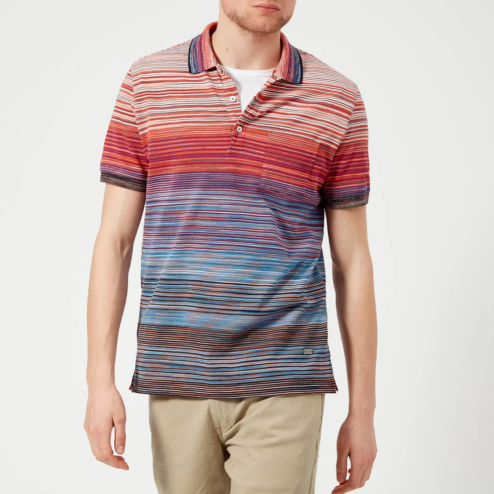 Missoni Men's Multi Stripe Classic Polo Shirt - Blue Image 1