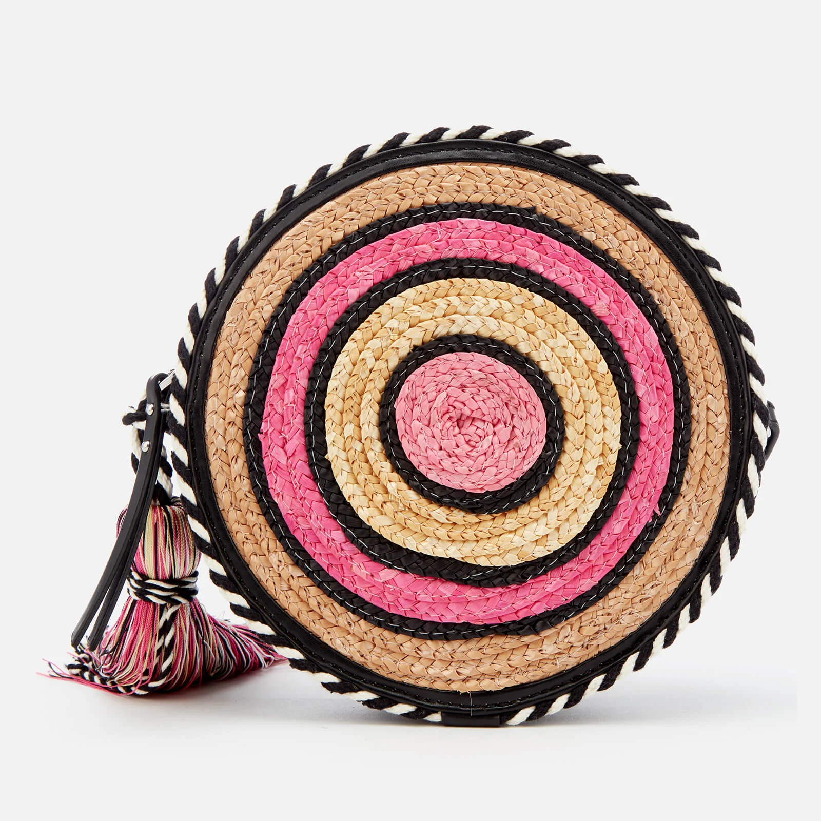 Rebecca Minkoff Women's Straw Circle Cross Body Bag - Pink Multi Image 1