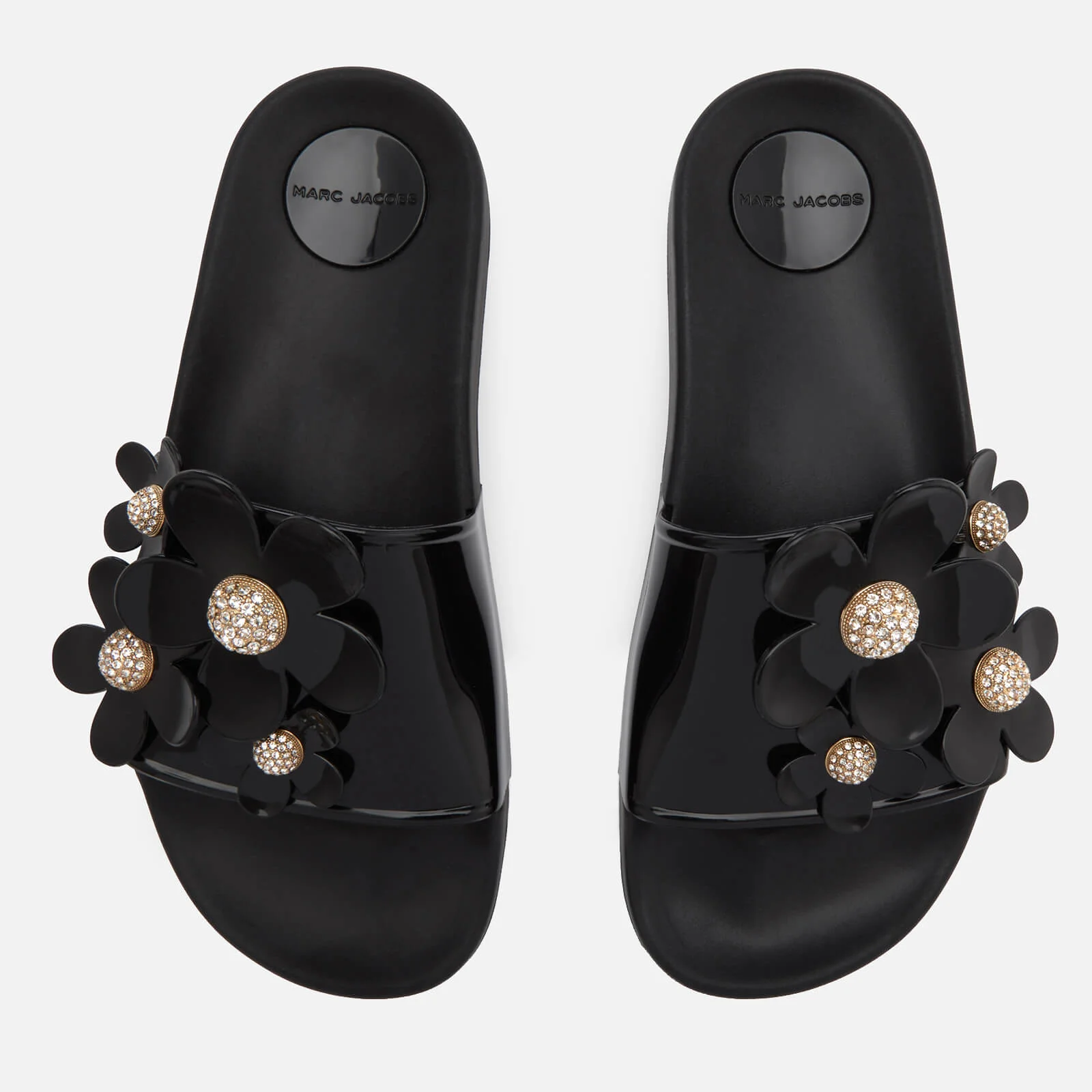 Marc Jacobs Women's Daisy Pave Aqua Slide Sandals - Black Image 1
