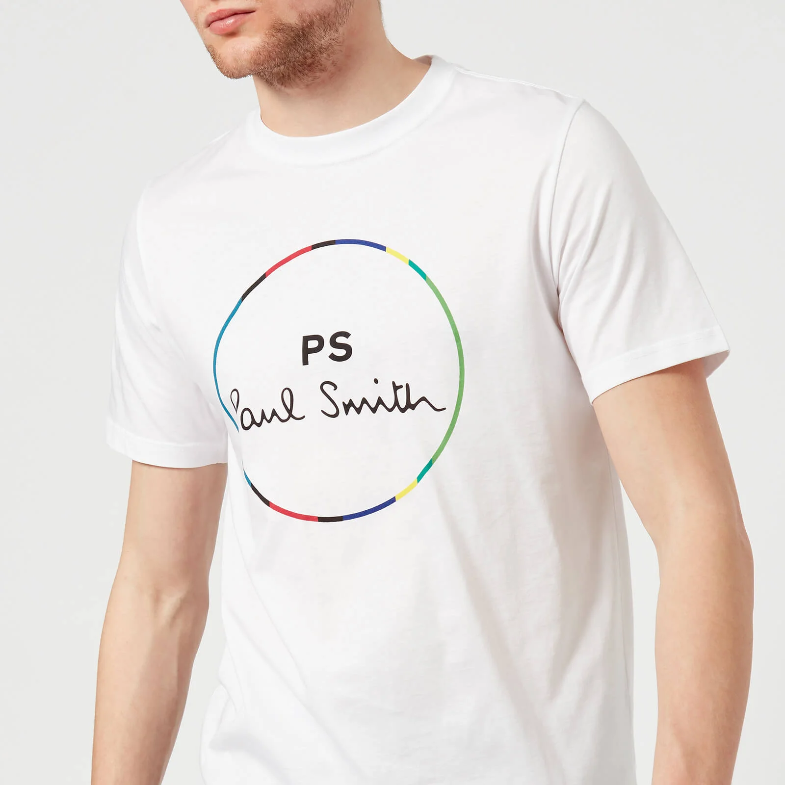 PS Paul Smith Men's Regular Fit Circle Logo T-Shirt - White Image 1