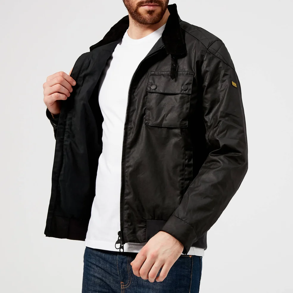 Barbour International Men's Spec Wax Jacket - Black Image 1