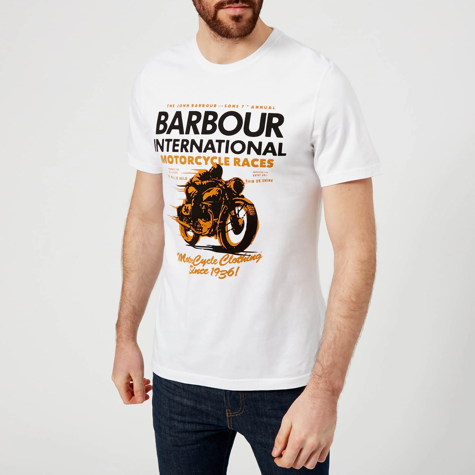 Barbour International Men's Dyno T-Shirt - White Image 1