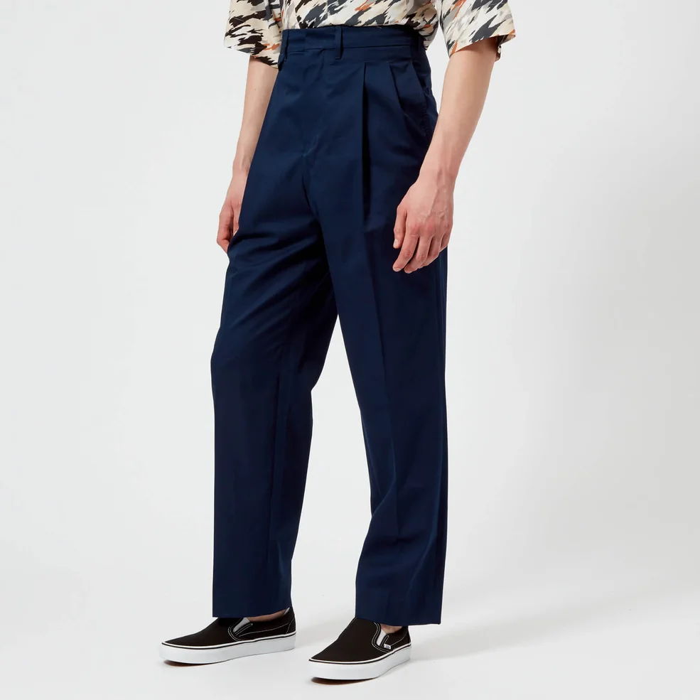 Lemaire Men's Two Pleated Trousers - Chinese Blue Image 1
