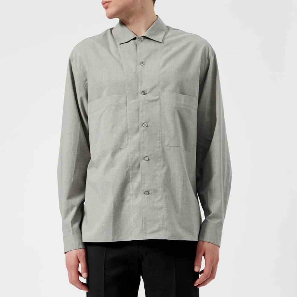 Lemaire Men's Soft Military Double Pocket Shirt - Grey Marl Image 1