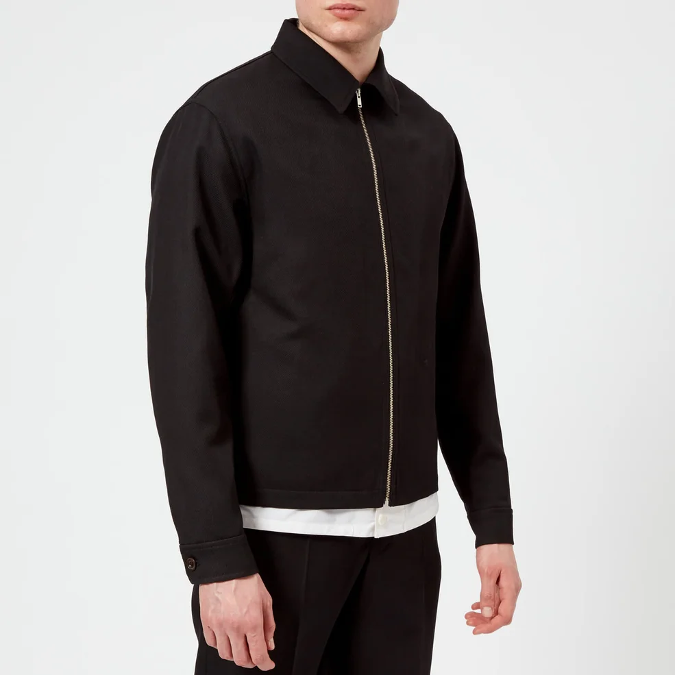 Lemaire Men's Wool Gabardine Short Blouson Jacket - Black Image 1
