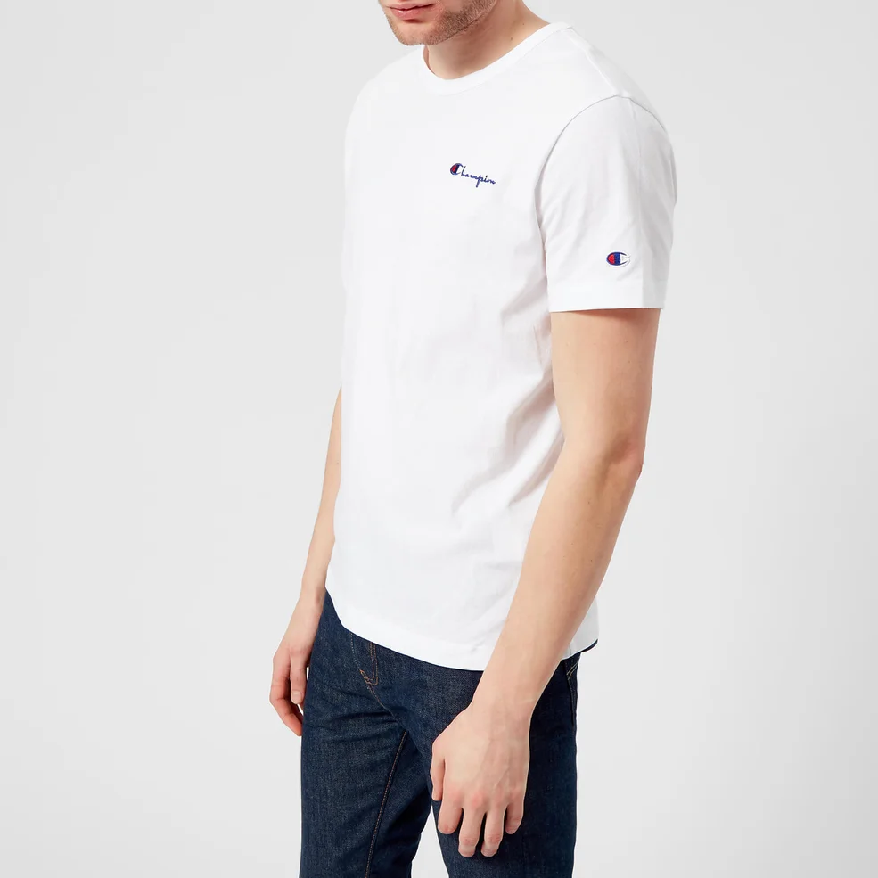 Champion Men's Short Sleeve Small Script T-Shirt - White Image 1