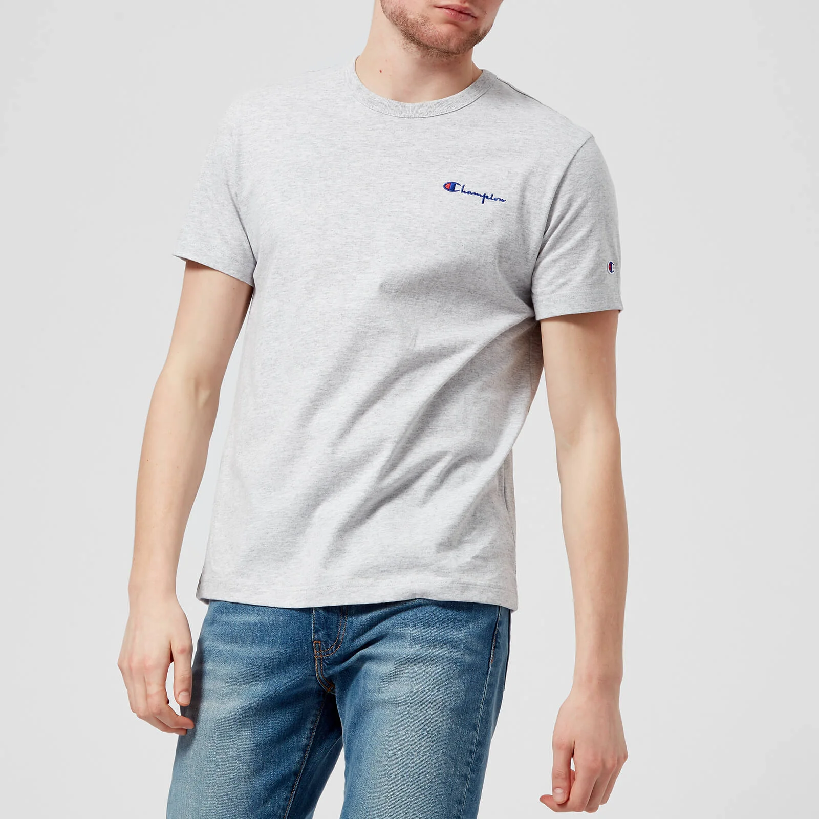 Champion Men's Short Sleeve Small Script T-Shirt - Grey Image 1
