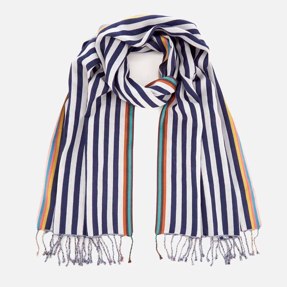 Paul Smith Accessories Men's Two Stripe Scarf - Blue Image 1