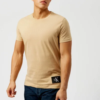 Calvin Klein Jeans Men's Takoda Patch Logo Crew Neck T-Shirt - Safari